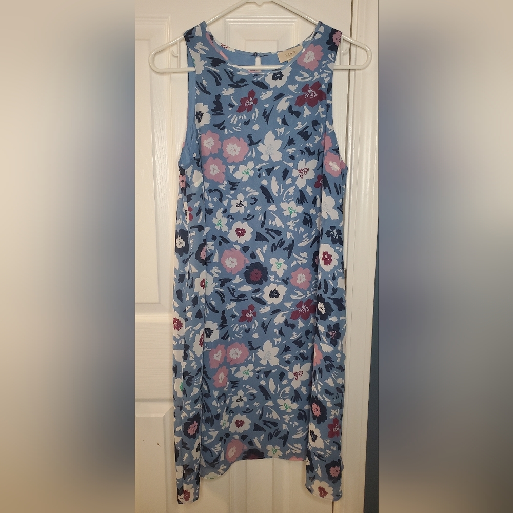 Loft Outlet Shift Dress Blue Floral